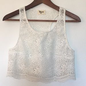Show Me Your Mumu lace scalloped crop top